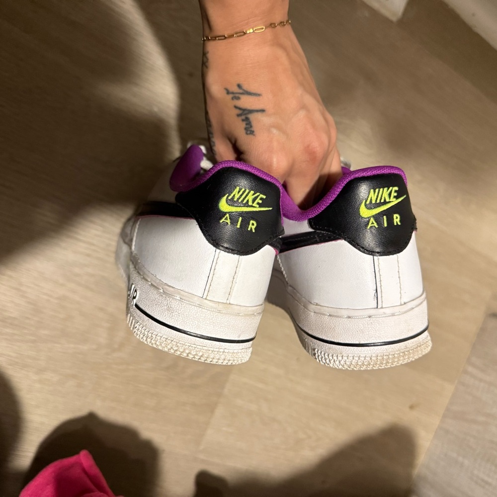 Nike Women's Sneakers - White, Purple, Black, Neon Yellow